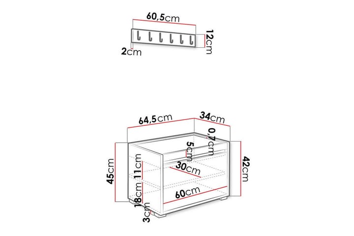 Highboard Kenmare - Valkoinen - Säilytys - Kaappi - Säilytyskaappi