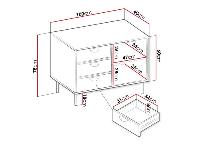 Highboard Kintore - Musta - Säilytys - Kaappi - Säilytyskaappi