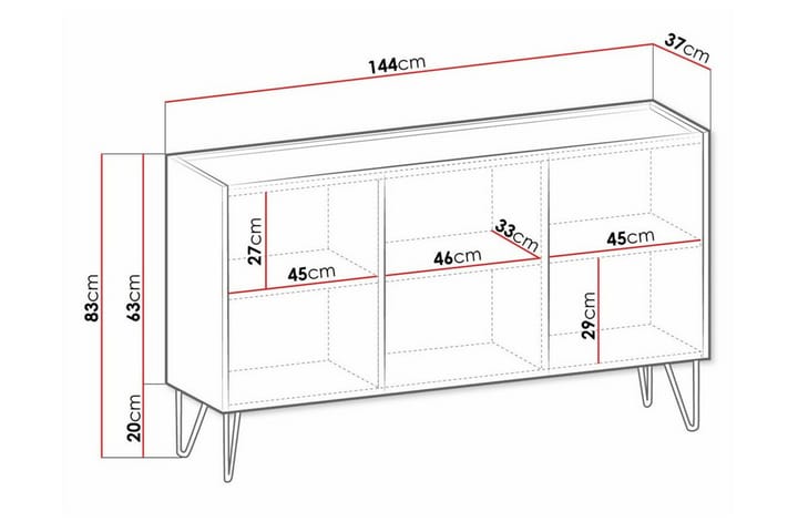 Highboard Klinkerville - Grafiitti - Säilytys - Kaappi - Säilytyskaappi