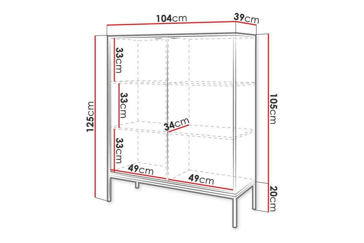 Highboard Klinkerville - Valkoinen - Säilytys - Kaappi - Säilytyskaappi