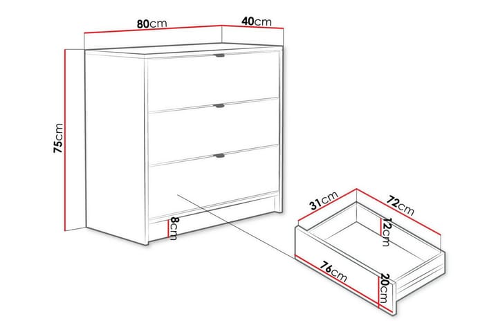 Highboard Novaj - Valkoinen - Säilytys - Kaappi - Säilytyskaappi