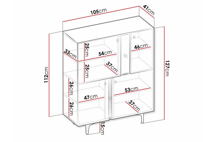 Highboard Rathmore - Vihreä - Säilytys - Kaappi - Säilytyskaappi