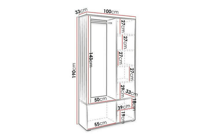 Highboard Rosehall - Musta - Säilytys - Kaappi - Säilytyskaappi