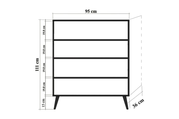 Kaappi Dirk 95 cm Kirsikankukka - Ruskea/Vihreä - Säilytys - Kaappi - Säilytyskaappi