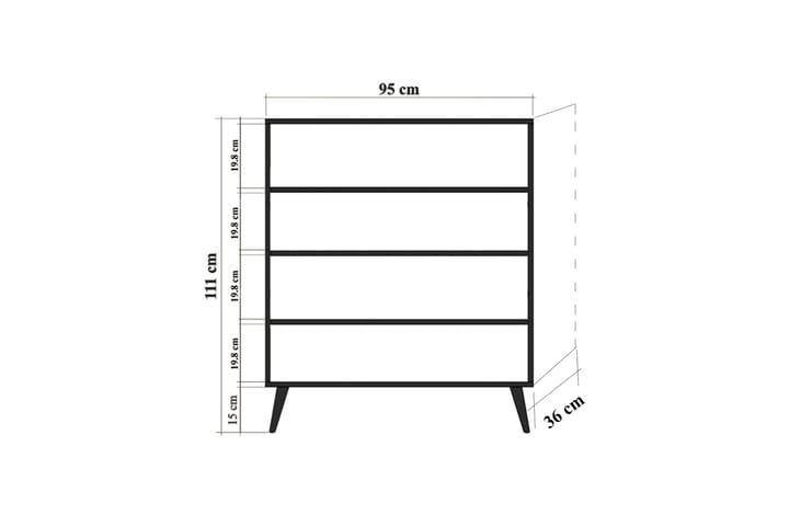 Kaappi Dirk 95 cm Puupaneeli - Ruskea - Säilytys - Kaappi - Säilytyskaappi