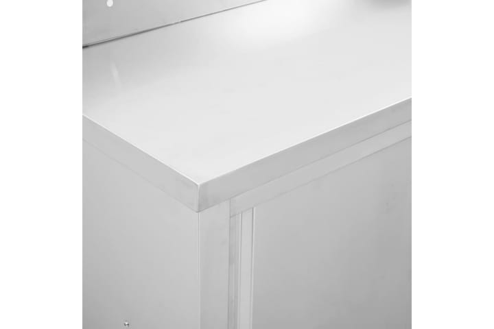 Keittiön työpöytä liukuovilla 120x50x95 cm ruostumaton teräs - 120 x 50 x 95 cm - Keittiökaappi - Säilytyskaappi