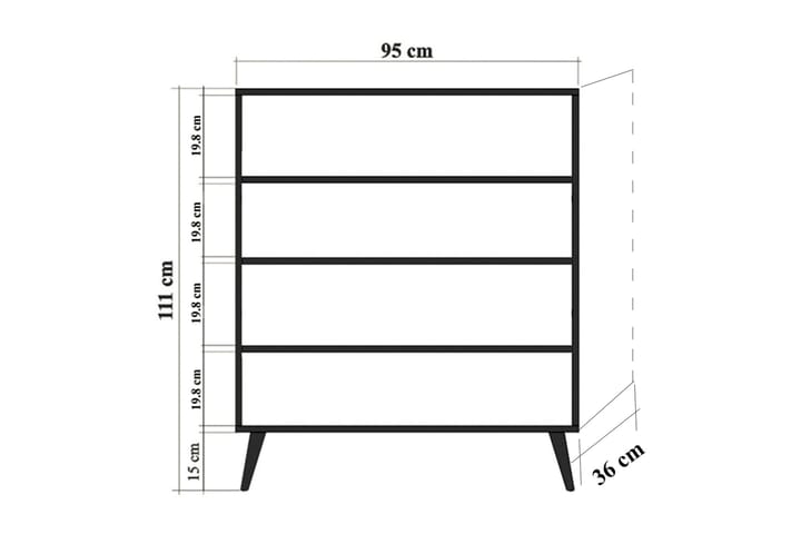 Säilytyskaappi Gillberga 111 cm - Monivärinen - Säilytys - Kaappi - Säilytyskaappi