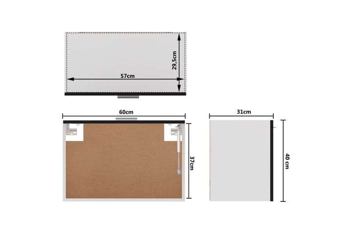 Seinäkaappi musta 60x31x40 cm lastulevy - Musta - Säilytys - Kaappi - Säilytyskaappi