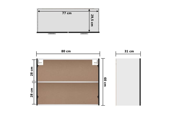 Seinäkaappi musta 80x31x60 cm lastulevy - Musta - Säilytys - Kaappi - Säilytyskaappi