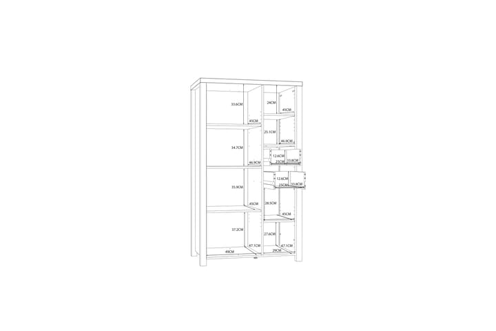 Senkki Havdar 53x91 cm - Ruskea/Musta - Säilytys - Kaappi - Säilytyskaappi