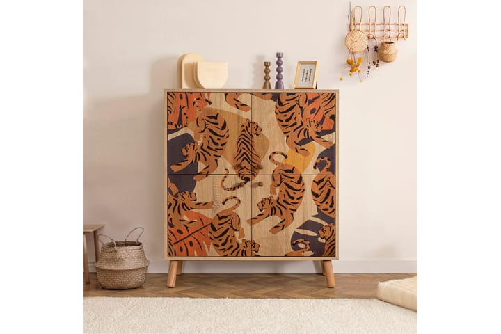 Tigris Highboard 95x111 cm Monivärinen - Hanah Home - Säilytys - Kaappi - Säilytyskaappi