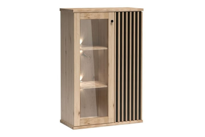 Lasivitriini Rosehall 132 cm - Musta - Säilytys - Kaappi - Vitriini