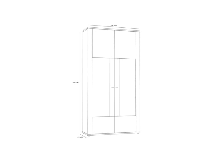 Vitriinikaappi Kjustendil 41x106 cm - Valkoinen/Ruskea - Säilytys - Kaappi - Vitriini