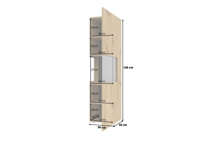 Vitriinikaappi Speno 140 cm - Ruskea - Säilytys - Kaappi - Vitriini