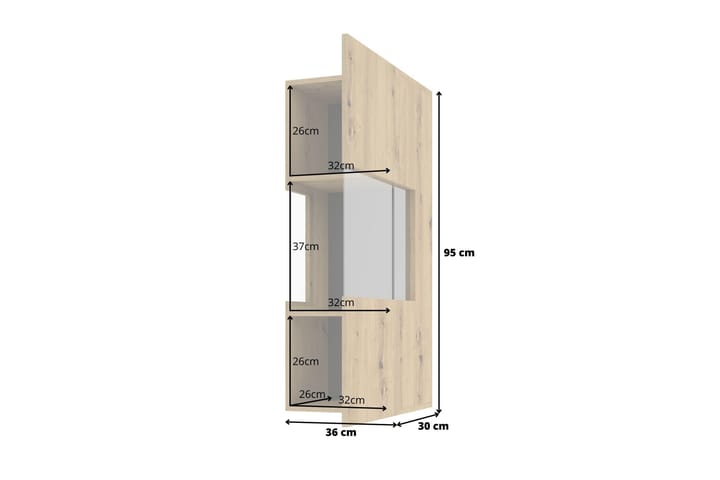 Vitriinikaappi Speno 95 cm - Ruskea - Säilytys - Kaappi - Vitriini