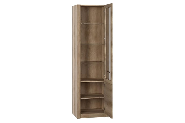 Vitriinikaappi Maximus 57x44x197 cm - Beige/Harmaa - Säilytys - Kaappi - Vitriini