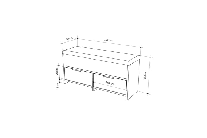 Cove Kenkäkaappi 106 cm - Antrasiitti - Säilytys - Kenkäsäilytys