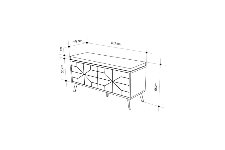 Dune Kenkäkaappi 107 cm - Ruskea - Säilytys - Kenkäsäilytys