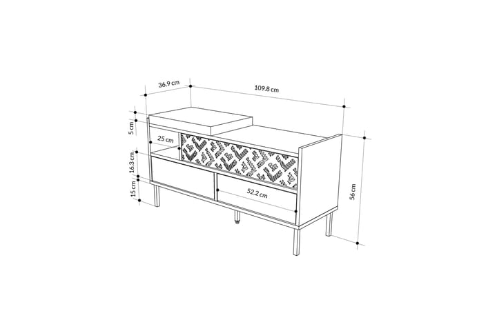 Heaton Kenkäkaappi 111 cm - Ruskea - Säilytys - Kenkäsäilytys