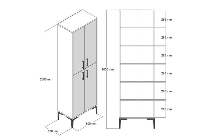 Kenkäkaappi Kotzen 60x35 cm - Tummanruskea/Antrasiitti - Säilytys - Kenkäsäilytys - Kenkäkaappi