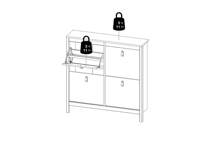 Kenkäkaappi Osterholm 25x102 cm - Musta - Säilytys - Kenkäsäilytys - Kenkäkaappi