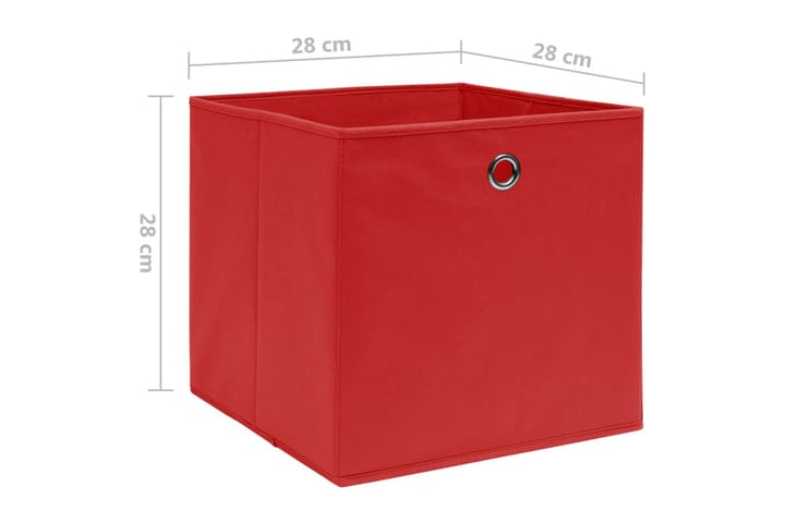 Säilytyslaatikot 10 kpl kuitukangas 28x28x28 cm punainen - Punainen - Säilytyslaatikko - Laatikko