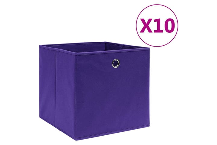 Säilytyslaatikot 10 kpl kuitukangas 28x28x28 cm purppura - Purppura - Säilytys - Piensäilytys - Säilytyslaatikko