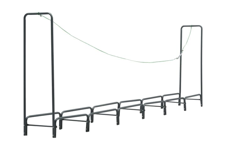 Polttopuuteline antrasiitti 360x35x120 cm teräs - Harmaa - Säilytys - Piensäilytys - Säilytysteline - Halkoteline