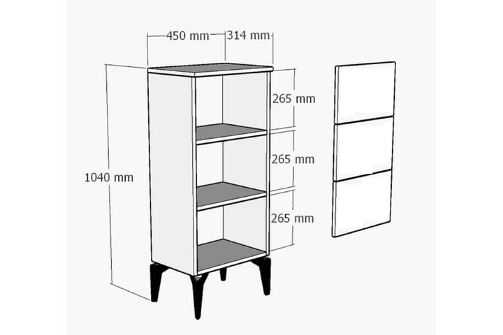 Asimo Lipasto 45 cm - Antrasiitti/Valkoinen - Säilytys - Säilytyskalusteet - Lipasto