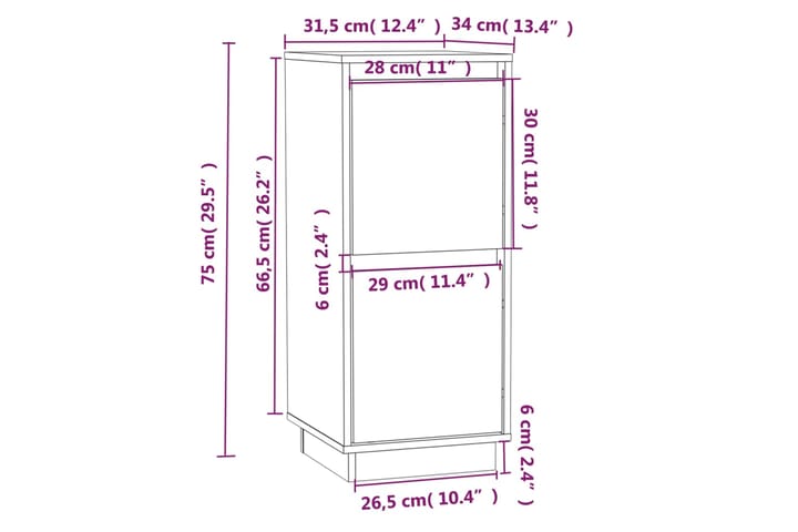 beBasic Senkit 2 kpl 31,5x34x75 cm täysi mänty - Ruskea - Säilytys - Säilytyskalusteet - Senkki