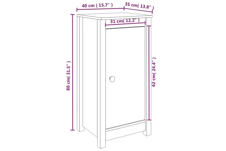 beBasic Senkit 2 kpl 40x35x80 cm täysi mänty - Ruskea - Senkki