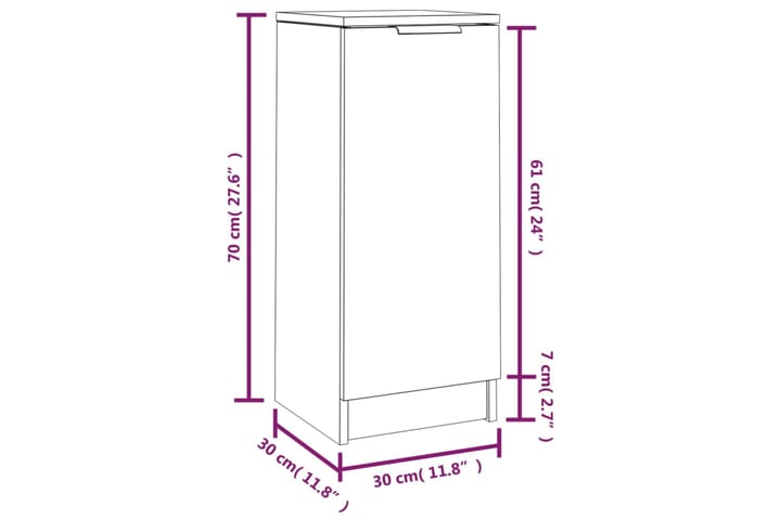 beBasic Senkit 2 kpl harmaa Sonoma 30x30x70 cm tekninen puu - Harmaa - Säilytys - Säilytyskalusteet - Senkki