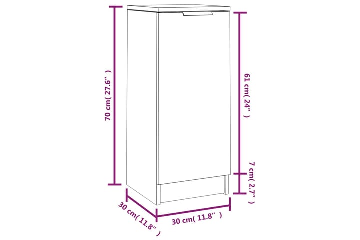 beBasic Senkit 2 kpl savutammi 30x30x70 cm tekninen puu - Ruskea - Säilytys - Säilytyskalusteet - Senkki