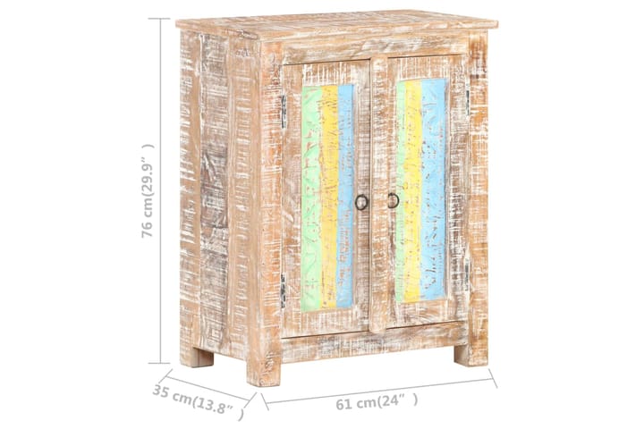 beBasic Senkki 61x35x76 cm karkea akaasiapuu - MonivÃ<br>rinen - Säilytys - S�äilytyskalusteet - Senkki