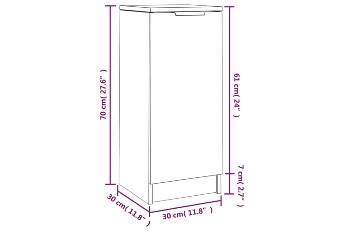 beBasic Senkki betoninharmaa 30x30x70 cm tekninen puu - Harmaa - Säilytys - Säilytyskalusteet - Lipasto