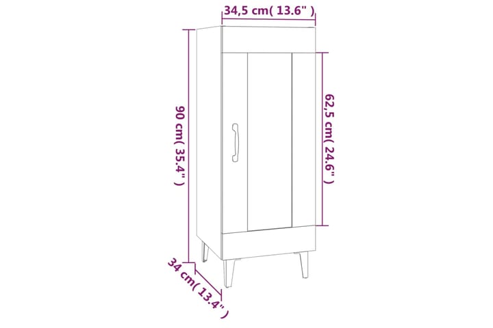 beBasic Senkki betoninharmaa 34,5x34x90 cm tekninen puu - Harmaa - Säilytys - Säilytyskalusteet - Lipasto