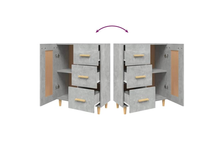 beBasic Senkki betoninharmaa 69,5x34x90 cm tekninen puu - Harmaa - Säilytys - Säilytyskalusteet - Senkki