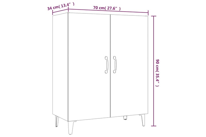 beBasic Senkki musta 70x34x90 cm tekninen puu - Musta - Säilytys - Säilytyskalusteet - Senkki