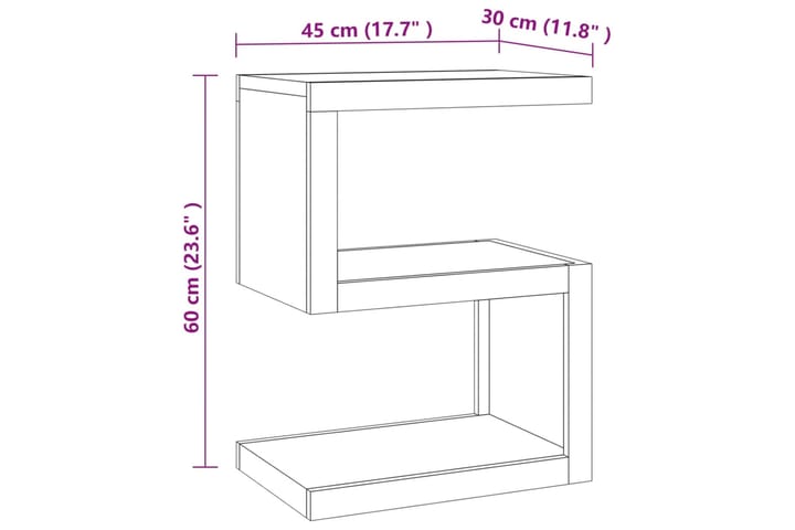 beBasic Sivupöytä 45x30x60 cm täysi tiikki - Ruskea - Säilytys - Säilytyskalusteet - Senkki