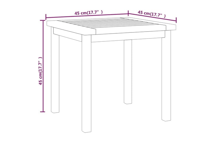 beBasic Sivupöytä 45x45x45 cm täysi tiikki - Ruskea - Säilytys - Säilytyskalusteet - Senkki