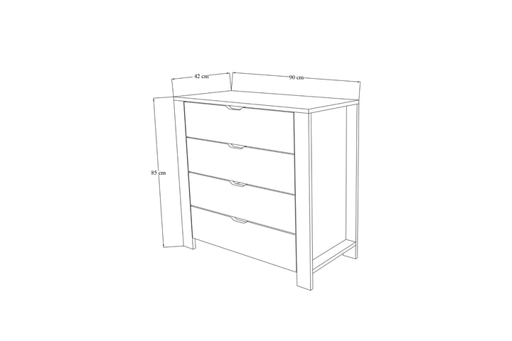 Durusu Lipasto 90 cm - Valkoinen - Säilytys - Säilytyskalusteet - Lipasto