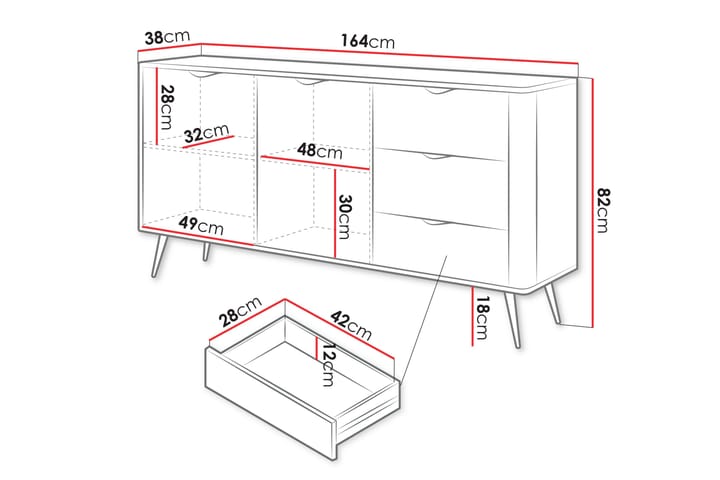 Forba Komero 164 cm - Beige - Säilytys - Säilytyskalusteet - Lipasto