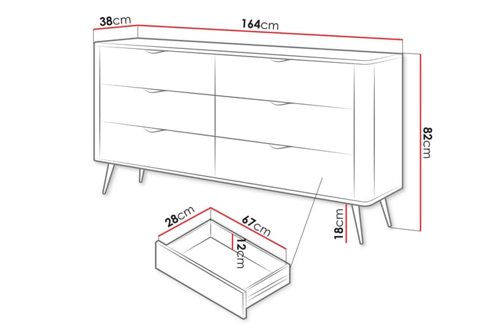 Forba Komero 164 cm - Musta - Säilytys - Säilytyskalusteet - Lipasto