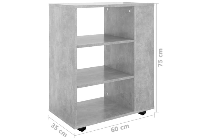 Kaappi pyörillä betoninharmaa 60x35x75 cm lastulevy - Säilytys - Säilytyskalusteet - Lipasto - Laatikostot