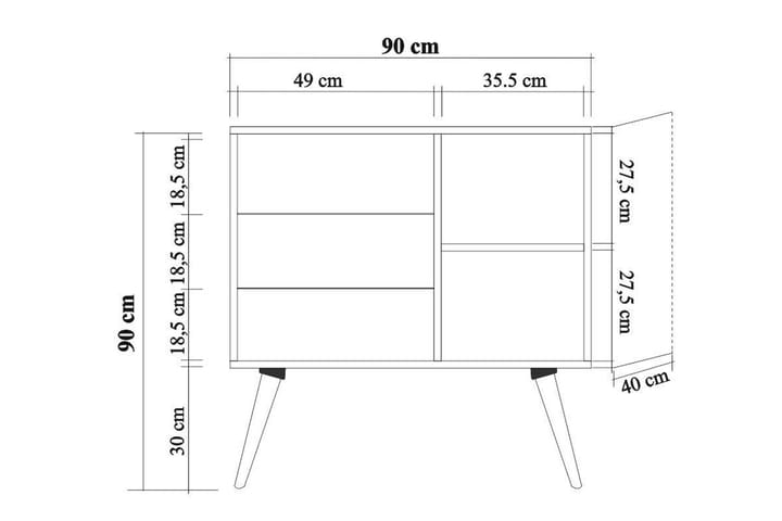 Lipasto Gillberga 90 cm - Ruskea - Säilytys - Säilytyskalusteet - Lipasto