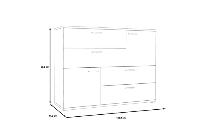 Lipasto Willingham 125 cm - Ruskea/Valkoinen - Säilytys - Säilytyskalusteet - Lipasto