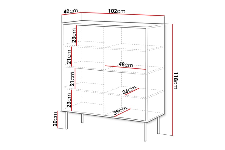 Lipasto Soublet 102 cm - Musta - Säilytys - Säilytyskalusteet - Lipasto