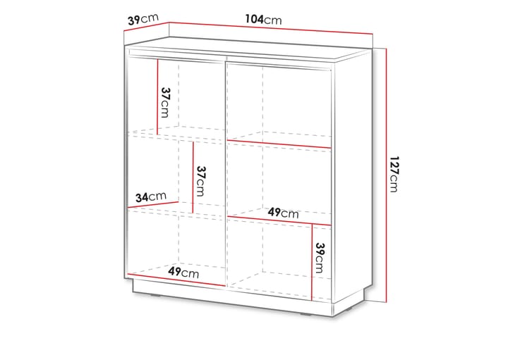 Lipasto Vitlanda 104 cm - Musta - Säilytys - Säilytyskalusteet - Lipasto