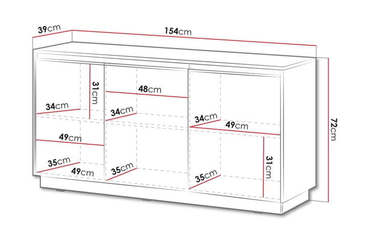 Lipasto Vitlanda 154 cm - Musta - Säilytys - Säilytyskalusteet - Lipasto