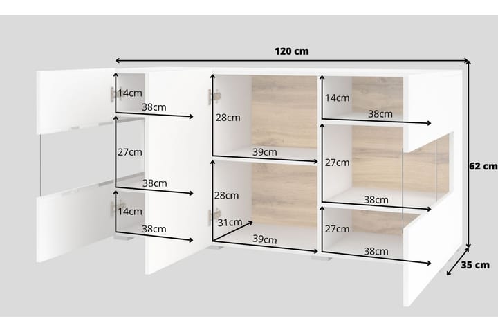 Säilytysarkku Speno 120 cm - Valkoinen - Säilytys - Säilytyskalusteet - Säilytysarkku